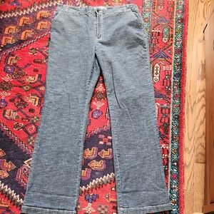Size 14 Simon Chang Denim Blue Button-Front Trouser Jeans